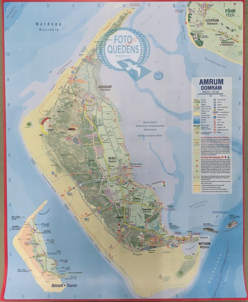 Amrum - Touristische Karte 1:20.000 (Poster 50x70cm) | Quedens.de