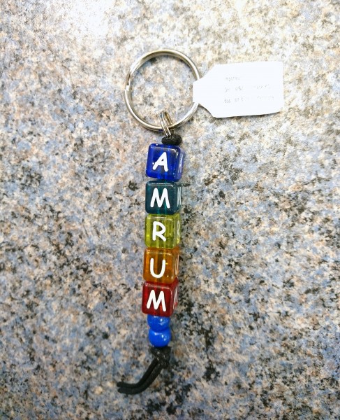 Schlüsselanhänger Buchstabenwürfel AMRUM